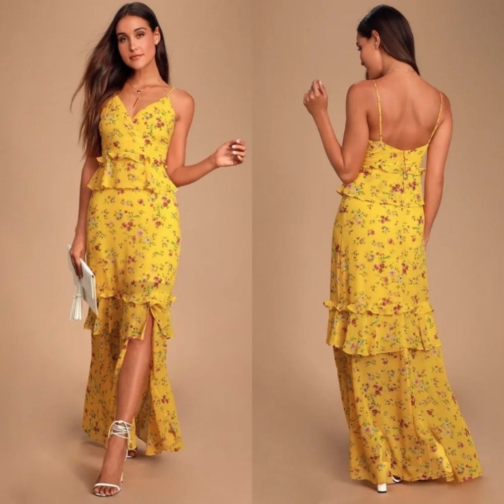NWT Lulu’s Sunshine Bouquet Maxi Dress